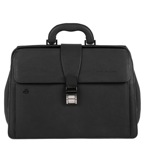 Портфель доктора Piquadro CA2007B3/N кожаный черный Black Square 36,5 х 24,5 х 17 см