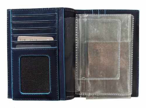 Обложка для автодокументов и паспорта Piquadro PP5246B2R/BLU2 синяя Blue Square 14 х 10 х 1,5 см