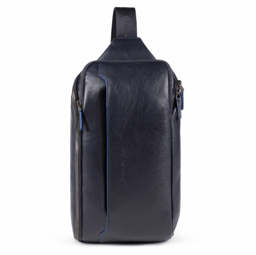 Рюкзак с одной лямкой Piquadro CA5107B2S/BLU мужской кожаный синий B2S 35 x 19 x  9 см