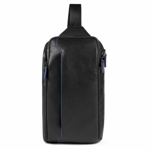 Рюкзак с одной лямкой Piquadro CA5107B2S/N мужской кожаный черный B2S 35 x 19 x  9 см