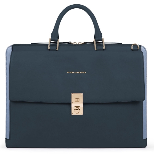 Женская кожаная сумка для ноутбука Piquadro CA5511DF/BLAZ синяя Dafne 42 x 31 x 5 см