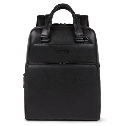 Мужской кожаный рюкзак с двумя ручками Piquadro CA5413MOS/N черный40 х 34 х 16 см