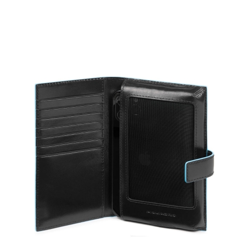 Вертикальное портмоне с отсеком для телефона Piquadro AC5635B2R/N черное Blue Square 16,5 x 9,5 x 1,5 см