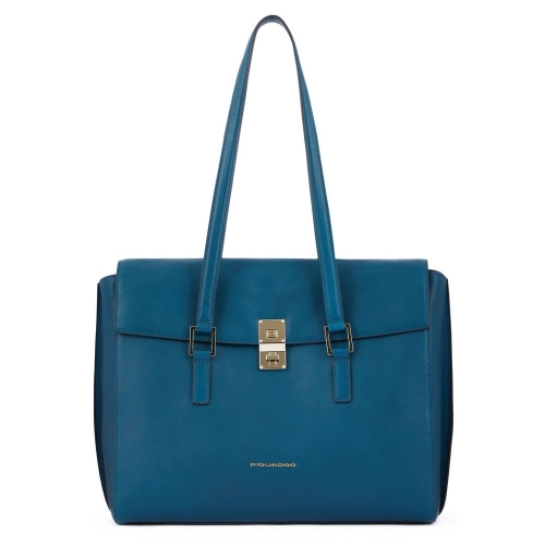 Женская кожаная сумка Piquadro BD5734DF/OT2 синяя Dafne 36 x 30 x 13,5 см
