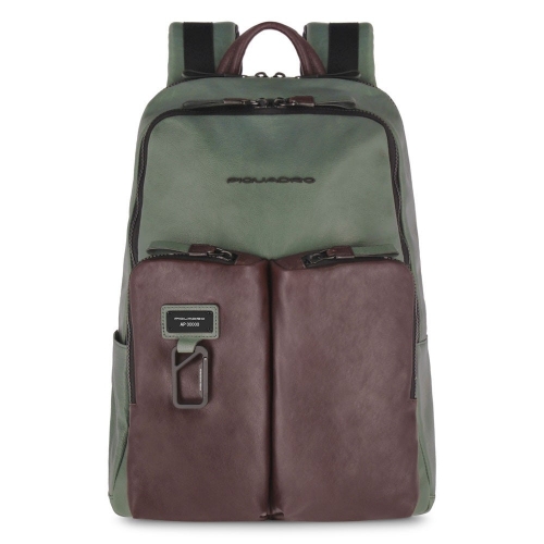 Кожаный рюкзак Piquadro CA3869AP/VETM мужской зелено-коричневый40 x 32 x 15 см